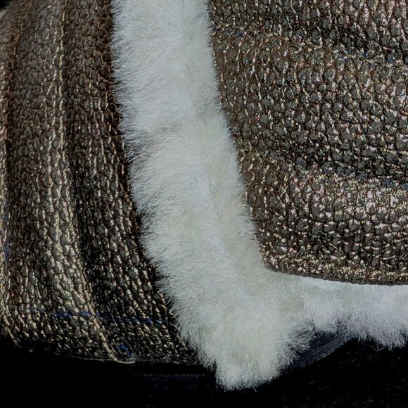 LEMARÉ NEW LEATHER Slingback heels EU 38 US 8 SHEARLING Lining MADE IN ITALY - Picture 7 of 13